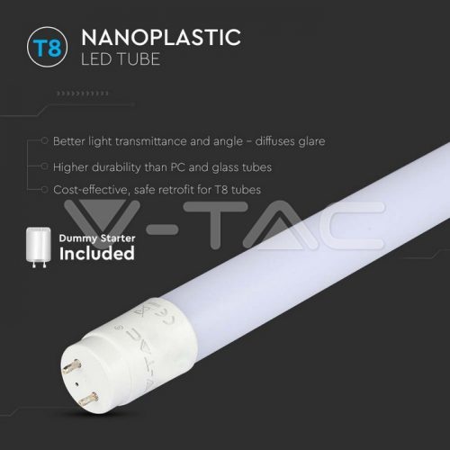 9W LED fénycső T8 60 cm Nano plastic 4000K 850Lm