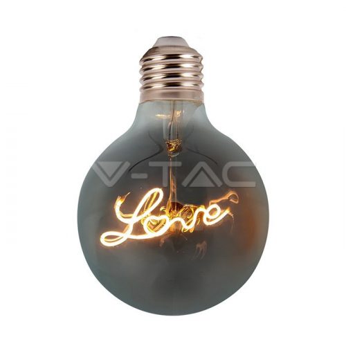 V-TAC filament design LED izzó E27 5W  70Lm 300°  2200K Love