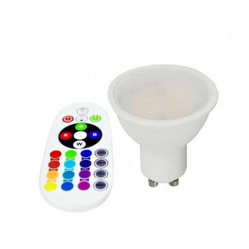 V-TAC távirányítós LED spot izzó GU10 3,5W 320Lm 110° RGB+4000K 