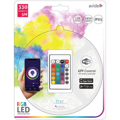 Avide Smart RGB LED szalag szett 12V 36W 5m IP65 