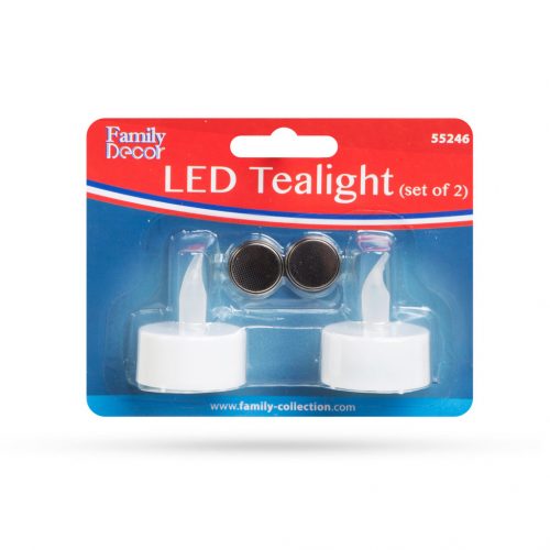 LED-es teamécses, fehér , 2 db / csomag