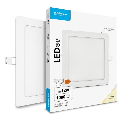 Modee 12W  Beépíthető négyzet led panel 4000K 1080Lm