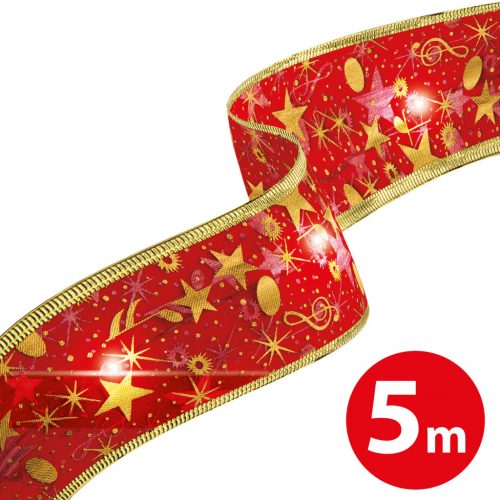 Karácsonyi LED-es szalag USB csatlakozóval , piros  5 m x 5 cm