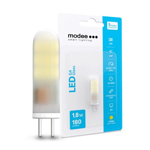 Modee LED izzó 12V G4 1,8W 180Lm 320° 2700K