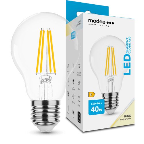 Modee filament LED izzó E27 4W 470Lm 360° 4000K