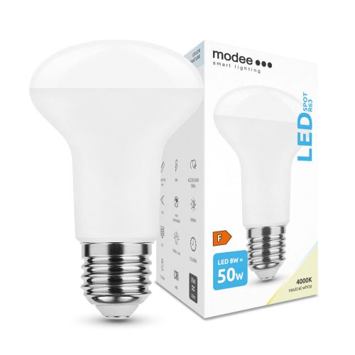 Modee spot LED izzó E27 8W 640Lm 110° 4000K 640Lm R63