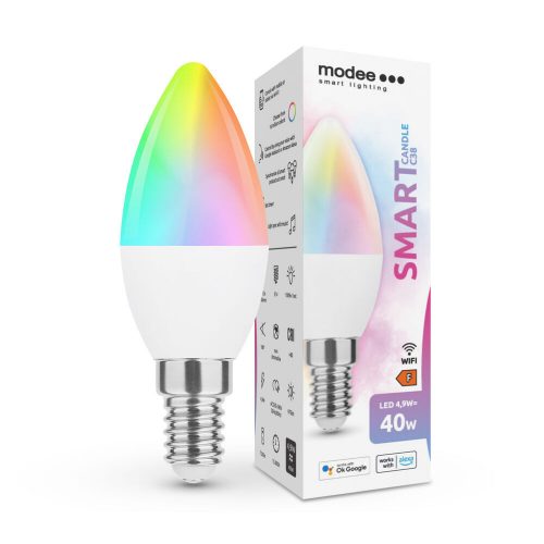 Modee RGB okos izzó gyertya E14 4,9W 470Lm RGB+CCT