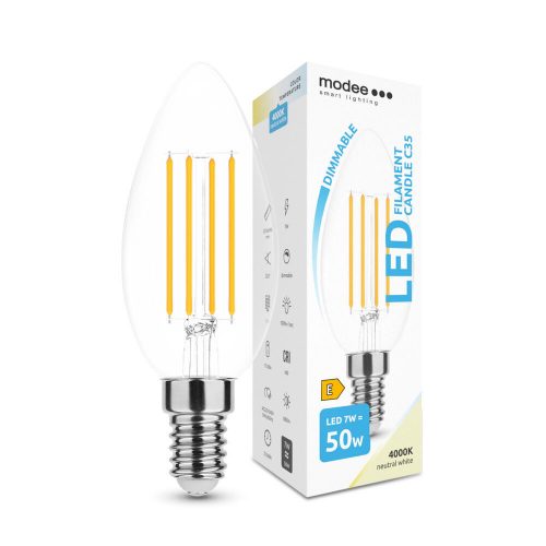 Modee dimmelhető gyertya filament LED izzó E14 7W 806Lm 360° 4000K 