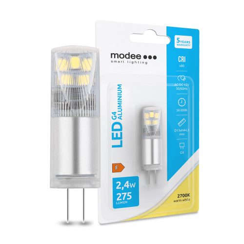 Modee LED izzó 12V G4 2,4W  275Lm 360°  2700K