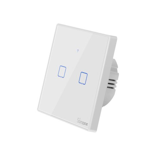 Sonoff T2 EU 2C RF+WIFI érintős fali villanykapcsoló 2 gombos KÉSZLET EREJÉIG KAPHATÓ!