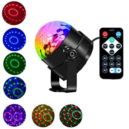 LED RGB mini disco lámpa zenére villogó funkcióval távirányitóval 20w 