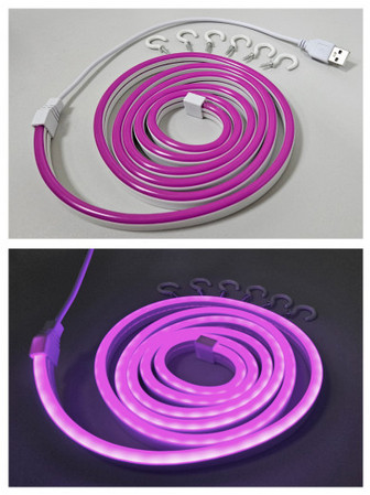 Trixline USB neon LED szalag 5V 1,5m lila	