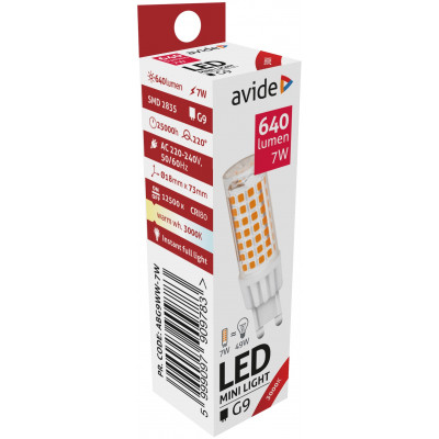 Avide LED izzó G9 7W 640Lm 220°  3000K