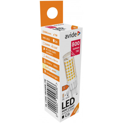 Avide LED izzó G9 7W 800Lm 220°  4000K