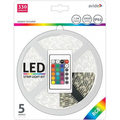 Avide RGB LED szalag szett 12V 36W 5m  IP65 