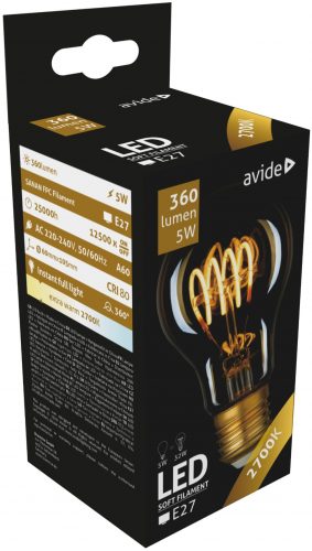 Avide filament LED izzó E27 5W 360Lm 360° 2700K 