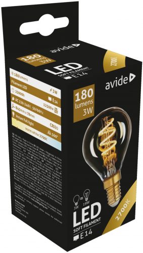 Avide kisgömb filament LED izzó E14 3W 180Lm 360° 2700K