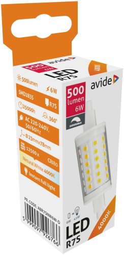 Avide dimmelhető LED  izzó R7S 6W 500Lm 360° 4000K 