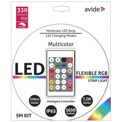 Avide RGB futófényes LED szalag szett 12V 36W  5m IP65 