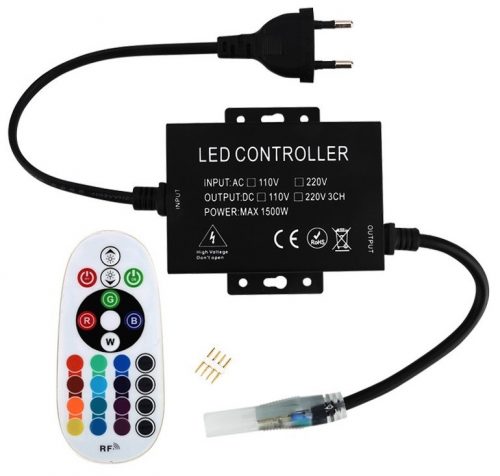 Avide vezérlő LED tömlőhöz 220V RGB RF Távirányító és Vezérlő max.100m LED slaghoz