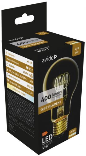 Avide filament LED izzó E27 4,5W 400Lm 360° 2700K 