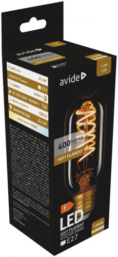 Avide filament LED izzó E27 4,5W 400Lm 360° 2700K 